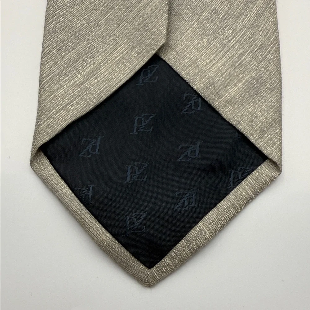 Pal Zileri Classic Beige Tie, Silk Blend, Office, Party, Wedding, Neutral